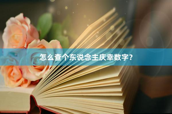 怎么查个东说念主庆幸数字？